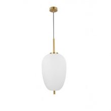 Lato lampa wisząca antyczny mosiądz-opal 1x12W E27